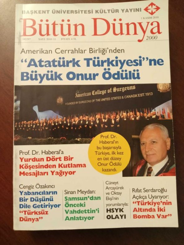BÜTÜN DÜNYA Sayı: 2010/11 * KASIM 2010 / SİNAN MEYDAN: SAMSUN'DAN ÖNCEKİ VAHDETTİN'İ ANLATIYOR * HSYK OLAYI ürün görseli 1
