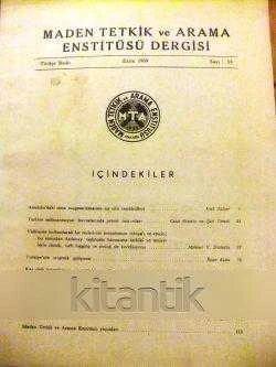 MADEN TEKNİK VE ARAMA ENSTİTÜSÜ DERGİSİ SAYI:53 - EKİM 1959 ürün görseli 1