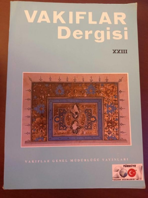 VAKIFLAR DERGİSİ Sayı: XXIII ürün görseli 1