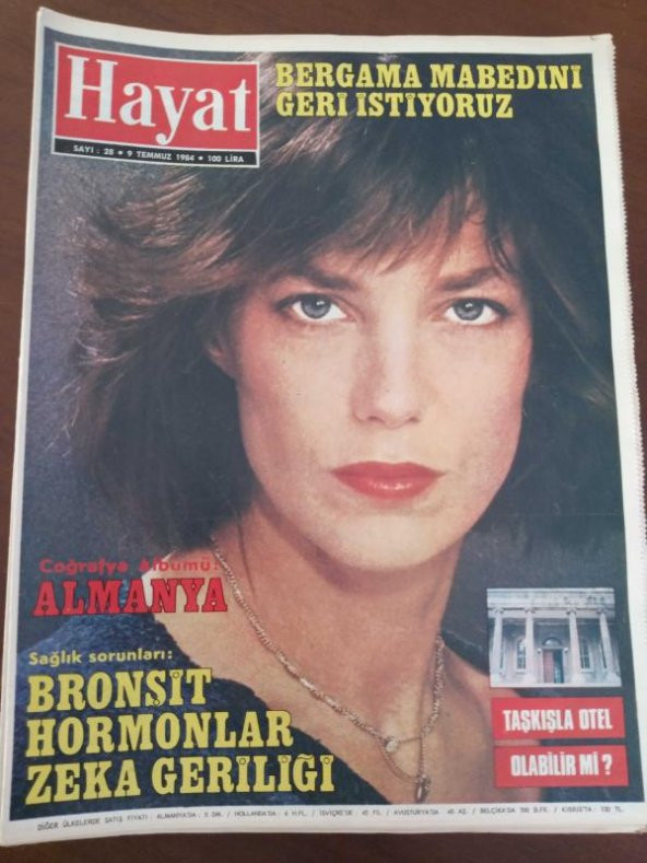 HAYAT HAFTALIK MECMUA *Sayı: 28 * 9 Temmuz 1984  * TÜM EKLERİ İÇİNDEDİR / BERGAMA MABEDİNİ GERİ İSTİYORUZ * BRONŞİT * HORMONLAR* ZEKA GERİLİĞİ ürün görseli 1