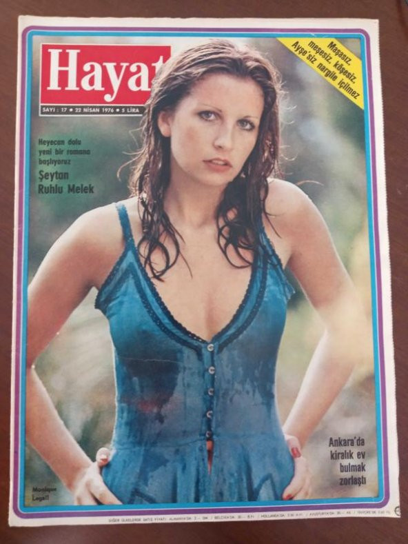 HAYAT HAFTALIK MECMUA *Sayı:17 * 22 NİSAN 1976 * TÜM EKLERİ İÇİNDEDİR / Kapak: MONIQUE LEGALI * ARİF MARDİN * NARGİLE * İLAÇ ALMADAN UYUMAK ürün görseli 1