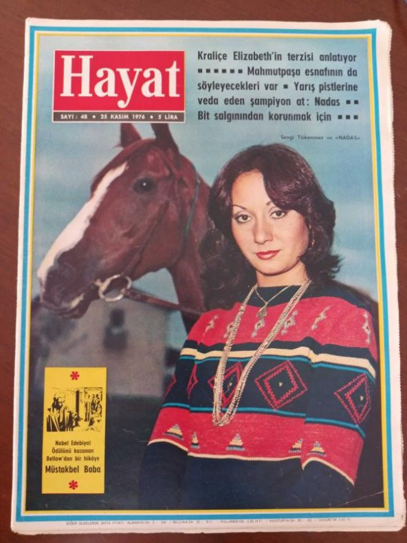 HAYAT HAFTALIK MECMUA *Sayı:48 *  25 KASIM 1976 * TÜM EKLERİ İÇİNDEDİR / KRALİÇE ELİZABETH'İN TERZİSİ ANLATIYOR  *   BİT SALGININDAN KARUNMAK * MODA ürün görseli 1