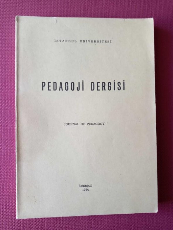 PEDAGOJİ  DERGİSİ  (Journal Of Pedagogy)      Sayı:  3 ürün görseli 1