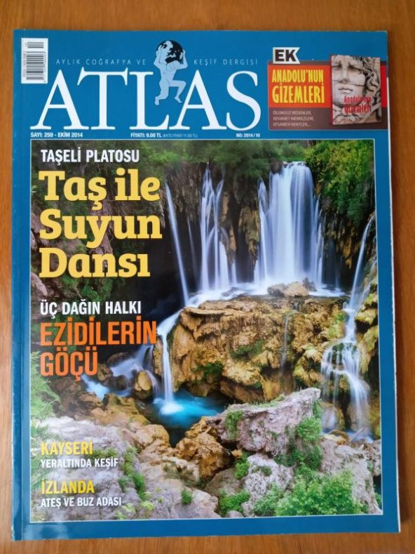 ATLAS  Aylık Coğrafya ve Keşif Dergisi   Ekim  2014 * Sayı: 259 /  TAŞELİ PLATOSU  Taş ile Suyun Dansı * Üç Dağın Halkı  EZİDİLERİN GÖÇÜ ürün görseli 1