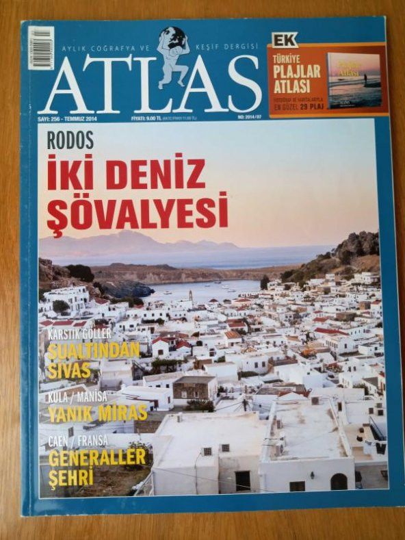 ATLAS  Aylık Coğrafya ve Keşif Dergisi   Temmuz  2014 * Sayı: 256 /  RODOS  İki DEniz Şövalyesi * KARSTİK GÖLLER  Sualtından SİVAS * GENERALLER ŞEHRİ ürün görseli 1