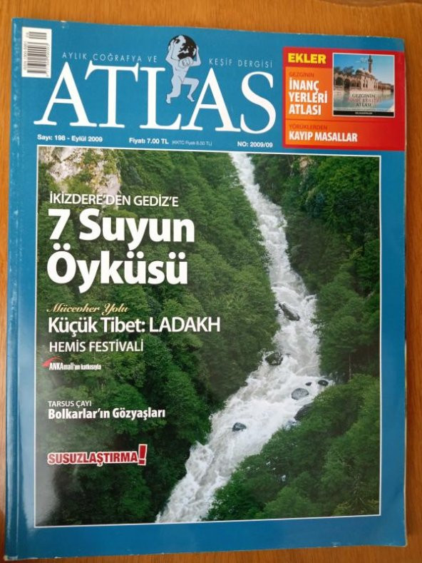 ATLAS Aylık Coğrafya ve Keşif Dergisi Eylül 2009 * Sayı: 198 / İKİZDERE'DEN GEDİZ' E 7 Suyun Öyküsü * TARSUS ÇAYI Bolkarların Gözyaşları ürün görseli 1