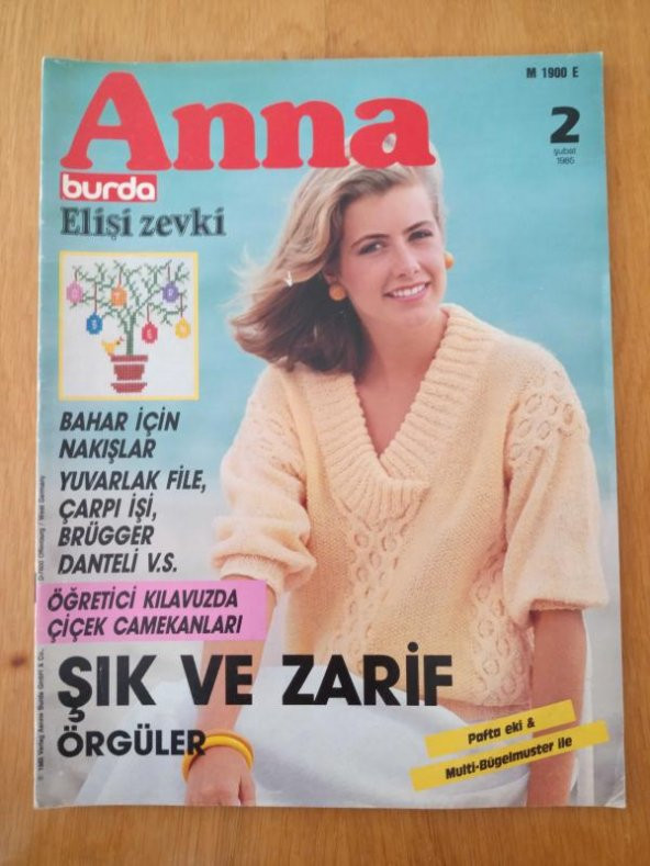ANNA  burda  Elişi zevki * 2 ŞUBAT 1985 / Öğretici Kılavuz: Çiçek Camekanları * ŞIK VE ZARİF ÖRGÜLER * YUVARLAK FİLE,ÇARPI İŞİ,BRÜGGER DANTELİ.. ürün görseli 1