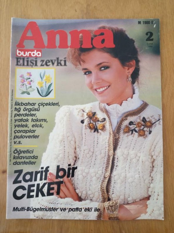 ANNA  burda  Elişi zevki  * 2  ŞUBAT   1984  /  Öğretici Kılavuz: DANTELLER * İlkbahar çiçekleri ,tığ örgüsü perdeler,yatak takımı,yelek,etek,çoraplar ürün görseli 1
