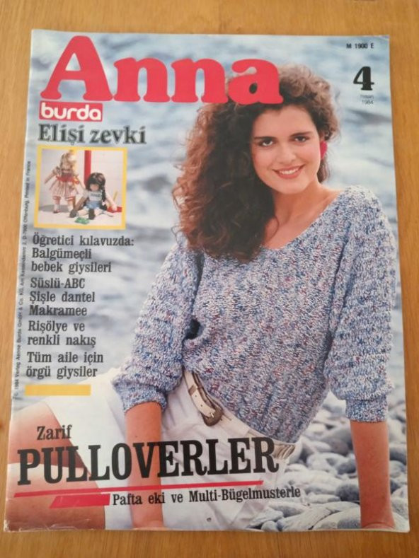 ANNA  burda  Elişi zevki  * 4  Nisan 1984  /  Öğretici Kılavuz: BALGÜMEÇLİ BEBEK GİYSİLERİ * ZARİF PULLOVERLER ürün görseli 1