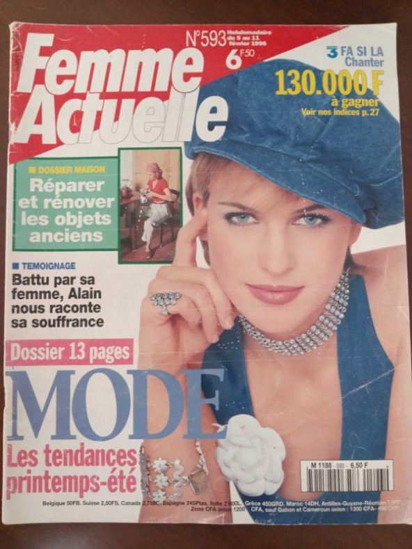 Femme Actuelle * No: 593 * fevrier 1996 ürün görseli 1