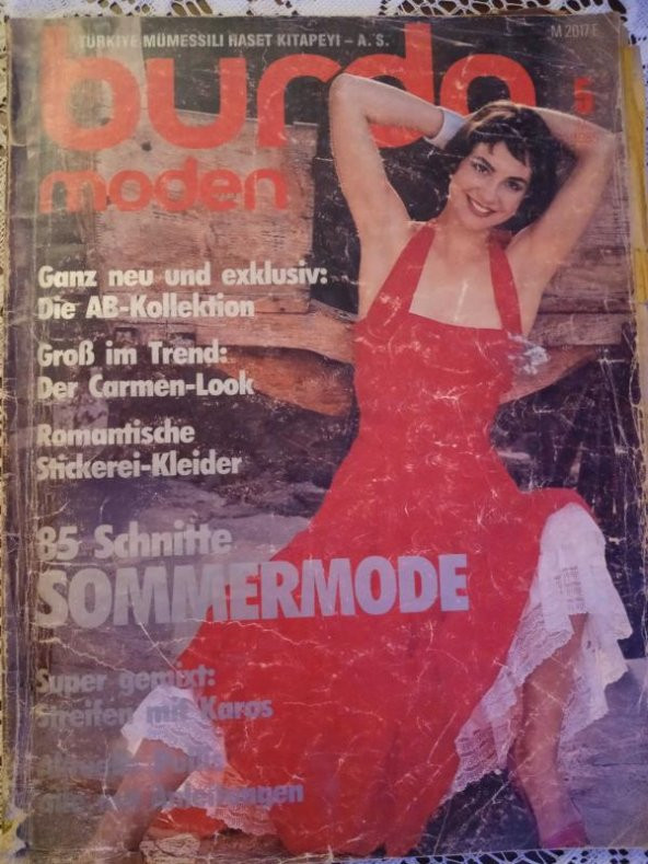 BURDA  MODEN  ( Türkçe İzahlı Burda Mecmua )  5  Mai 1985 / 2 Patronlu Pafta + 1 Türkçe İzahlı Anahtar ürün görseli 1