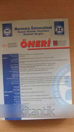 ÖNERİ  *  Marmara Üniversitesi Sosyal Bilimler Enstitüsü Hakemli Dergisi * Cilt: 6 - Yıl: 10 - Sayı: 21 - Ocak 2004 ürün görseli 1