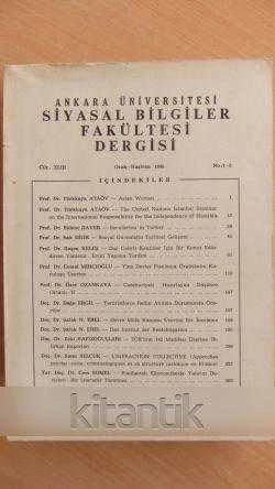 ANKARA ÜNİVERSİTESİ SİYASAL BİLGİLER FAKÜLTESİ DERGİSİ  Cilt: XLIII  Ocak-Haziran  1988   No: 1-2 ürün görseli 1