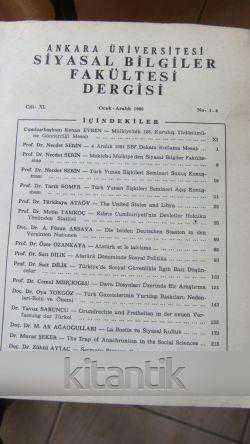 ANKARA ÜNİVERSİTESİ  SİYASAL BİLGİLER FAKÜLTESİ DERGİSİ  Cilt : XL    Sayı: 1 - 4     Yıl : 1985 ürün görseli 1