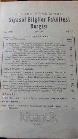 ANKARA ÜNİVERSİTESİ  SİYASAL BİLGİLER FAKÜLTESİ DERGİSİ  CİLT: VIII   Sayı: 1-4   Yıl: 1953 ürün görseli 1