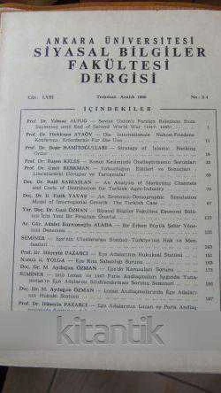 ANKARA ÜNİVERSİTESİ  SİYASAL BİLGİLER FAKÜLTESİ DERGİSİ  Cilt : LXIII   Sayı:  3 - 4     Yıl : 1988 ürün görseli 1
