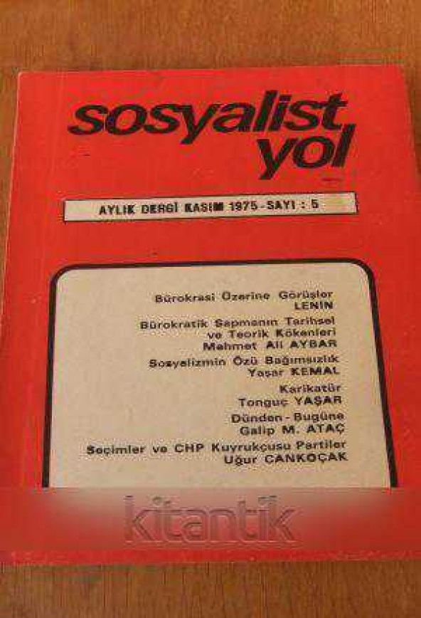 SOSYALİST YOL Aylık Dergi KASIM / 1975   *  SAYI: 5 ürün görseli 1