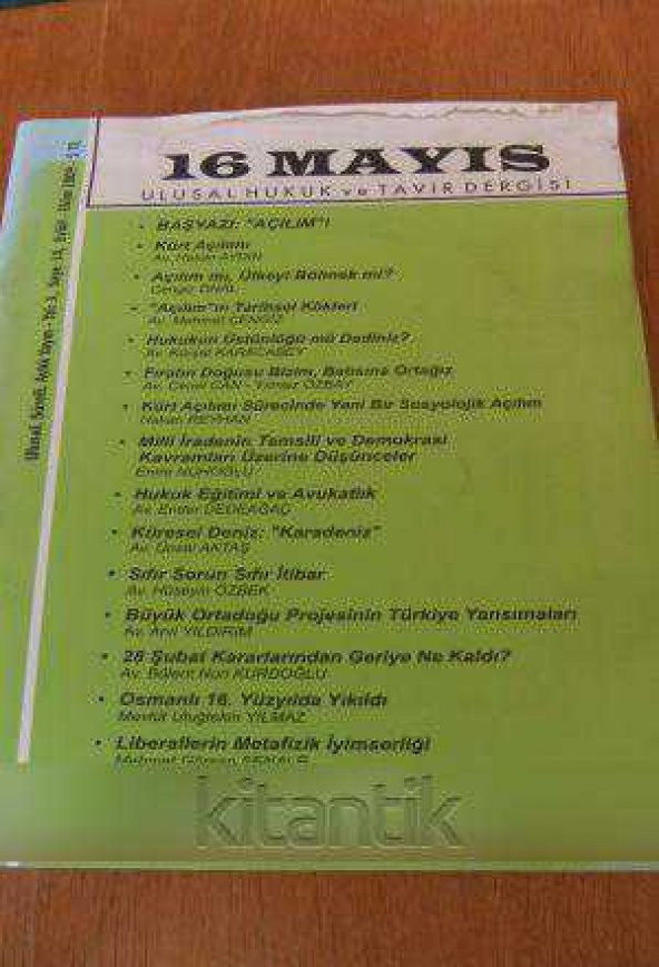 16  MAYIS  Ulusal Hukuk ve Tavır Dergisi  Sayı: 14 * Eylül-Ekim 2009 ürün görseli 1