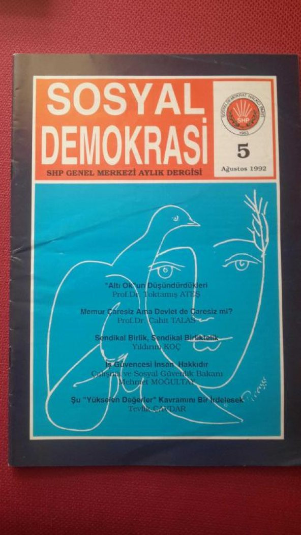 SOSYAL DEMOKRASİ * SHP GENEL MERKEZİ AYLIK DERGİSİ Sayı:5 * AĞUSTOS 1992 ürün görseli 1