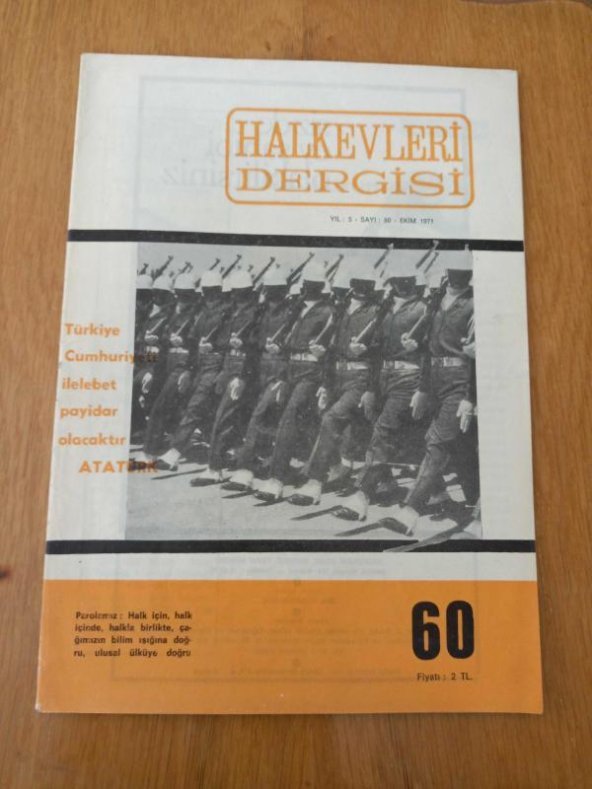 HALKEVLERİ DERGİSİ   Yıl: 5 - Sayı: 60 -   Ekim   1971  / ANIL ÇEÇEN: HALKI YETİŞTİRMEK * HALKEVLERİNİN M.EĞİTİM REFORMUNUN  HALK EĞİTİMİNE İLİŞKİN GÖRÜŞLERİ ürün görseli 1