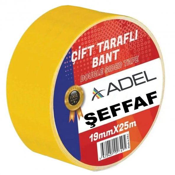 ADEL 50X25 METRE ÇİFT TARAFLI BANT ŞEFFAF GÜÇLÜ ürün görseli 1