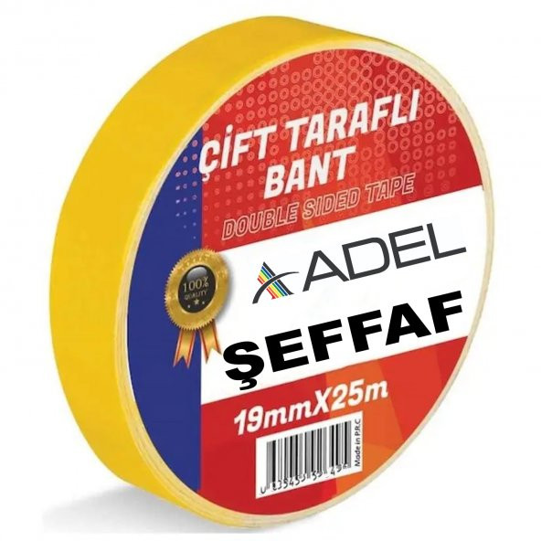 ADEL 19X25 METRE ÇİFT TARAFLI İNCE BANT ŞEFFAF GÜÇLÜ ürün görseli 1