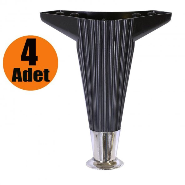 Mobilya Kanepe Masa Sehpa Ayağı Baza Ayak Siyah 17 cm (4 Adet) ürün görseli 1