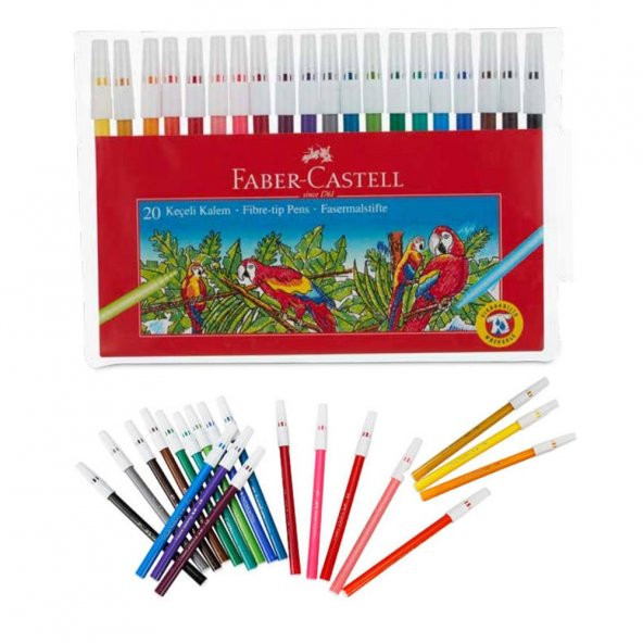 20 Renk Keçeli Kalem Yıkanabilir Su Bazlı Faber 20 li Keçeli Kalem 1 Paket ürün görseli 1