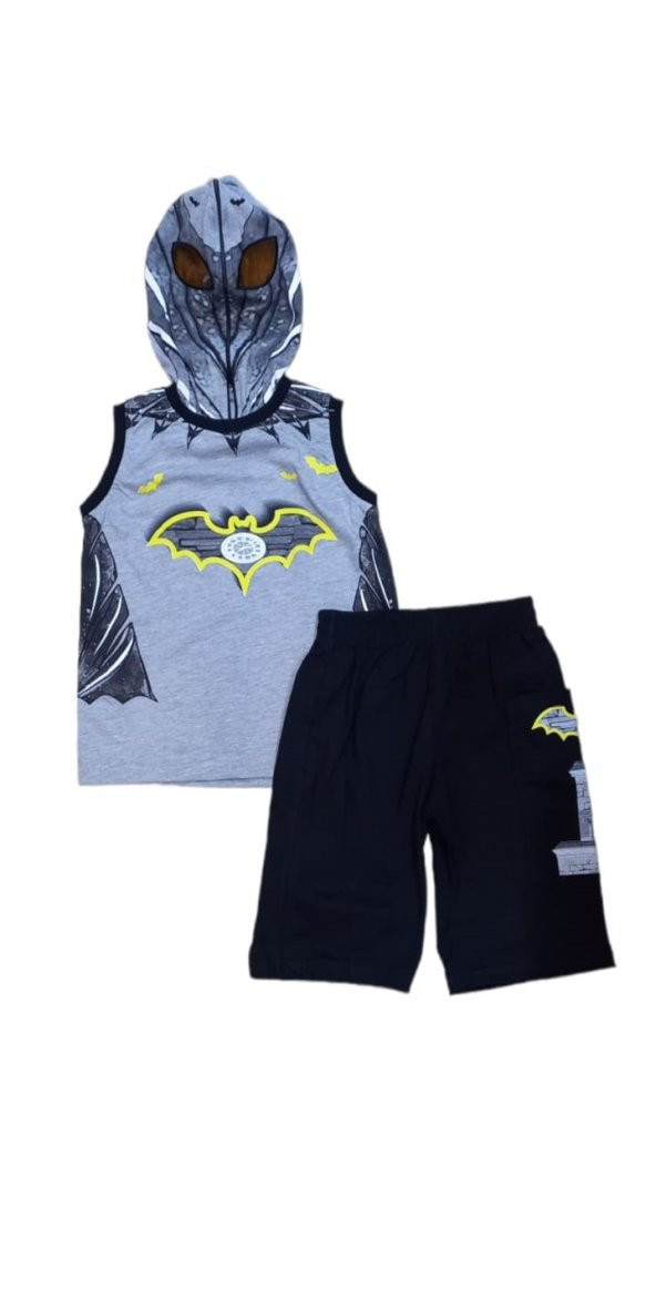 Gigas Batman Kapüşonlu Erkek Çocuk 2 Li Takım gri ürün görseli 1