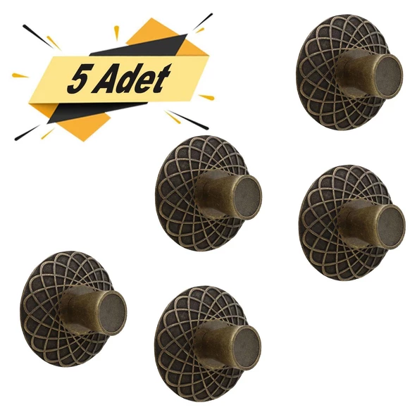 Dinar Eskitme Antik Sarı Metal (5 ADET) Mobilya Mutfak Çekmece Dolap Dolabı Kulpu Kulbu Kulpları ürün görseli 1