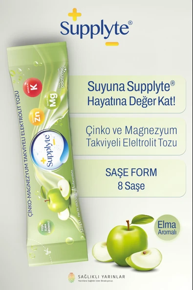 Supplyte Elma Aromalı Elektrolit Tozu 12 gr  8 adet ürün görseli 1