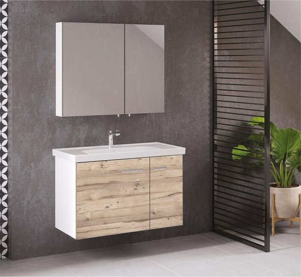Denko Terra 90 cm MDF Alize Banyo Dolabı Takımı TER 90A ürün görseli 1
