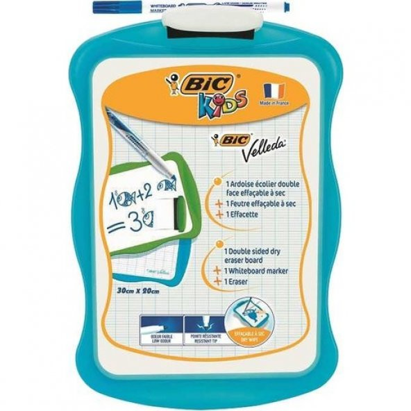BİC MİNİ BEYAZ YAZI TAHTASI + TAHTA KALEMİ + SİLGİ ÜCRETSİZ KARGO ürün görseli 1