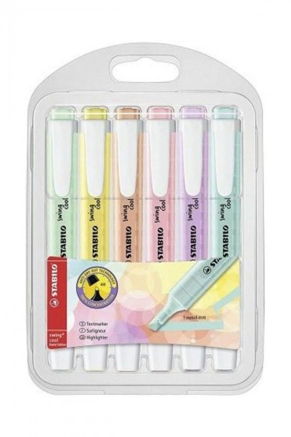 Swing Cool 6lı Pastel Fosforlu Kalem Seti ürün görseli 1