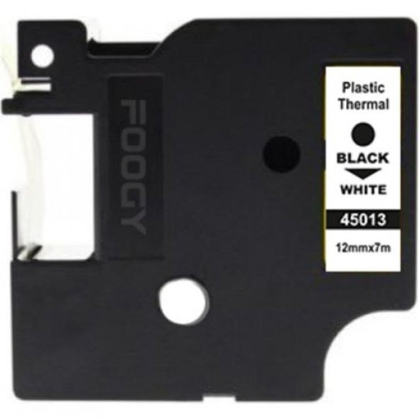 Dymo D1 Etiket Muadili Thermal Plastik Şerit Etiket Beyaz 12mm X 7mt ürün görseli 1