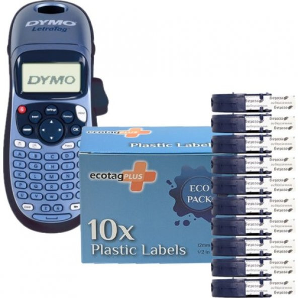 Dymo Letratag Etiket Yazıcısı Ve Ecotag Kağıt Şerit Etiket Beyaz 10 Lu ürün görseli 1