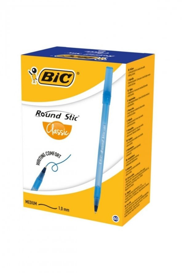 Round Stic Classic M Uç 1.0 Mm Tükenmez Kalem 60 Adet Mavi ürün görseli 1