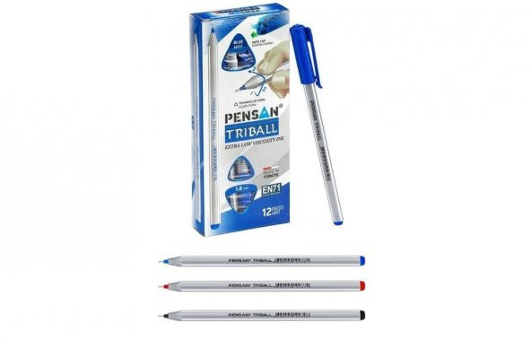 PENSAN TRIBALL TÜKENMEZ KALEM 1MM 12Lİ PAKET 3 FARKLI RENK ürün görseli 1