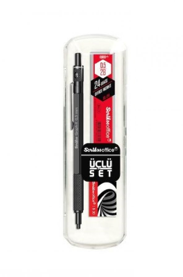 SCRIKSS GRAPH-X VERSATİL KALEM 3LÜ SET 0.5 MM MAT SİYAH ürün görseli 1