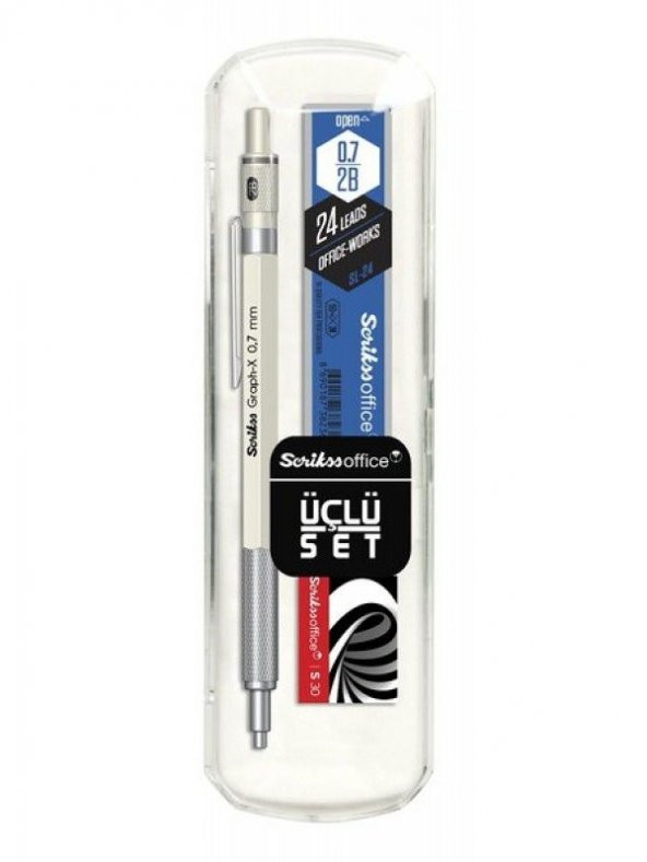 SCRIKSS GRAPH-X VERSATİL KALEM 3LÜ SET 0.7MM BEYAZ ürün görseli 1