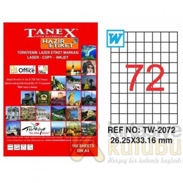 Tanex TW-2072 Etiket 26,25 x 33,16mm Ücretsiz Kargo ürün görseli 1