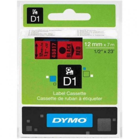 DYMO D1 ŞERİT 12MM x 7MT KIRMIZI / SİYAH 720570 45017 ürün görseli 1