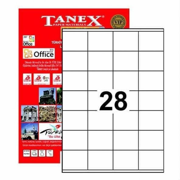 Tanex TW-2028 - 52,50x41 mm Laser Etiket 100 Adet Ücretsiz Kargo ürün görseli 1