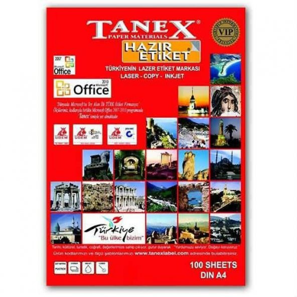 Tanex TW-2180 - 37 x 14,25 mm Laser Etiket 100 Adet Ücretsiz Karg ürün görseli 1