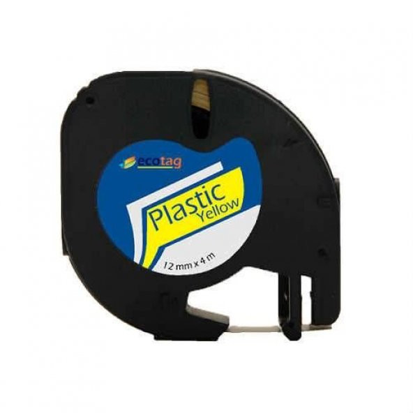 DYMO LETRATAG MUADİL PLASTİK ETİKET SARI 12MM X 4 METRE ürün görseli 1