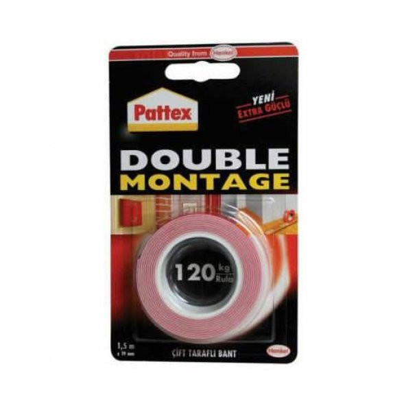 PATTEX DUBLE MONTAGE ÇİFT TARAFLI BANT 19MMX1,50M ÜCRETSİZ KARGO ürün görseli 1