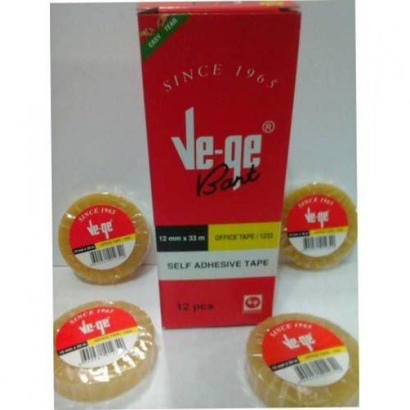 VEGE OFİS BANT 12MM X 33M (1 KUTU 12 ADET) ürün görseli 1