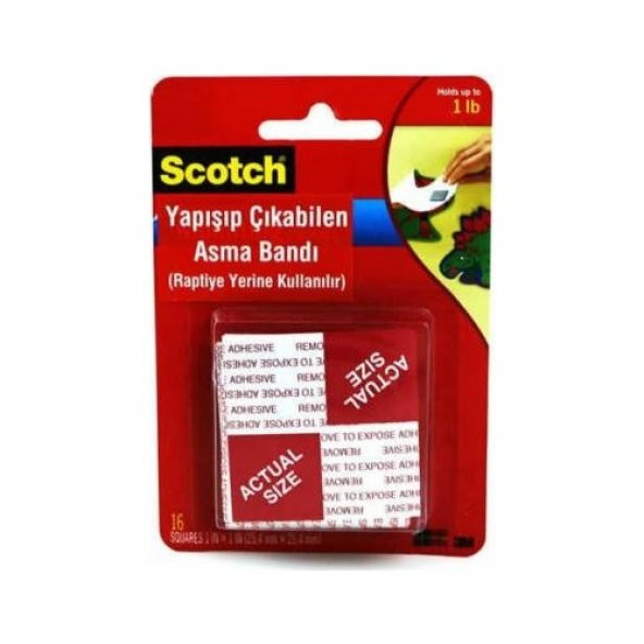 3M SCOTCH 108 ÇİFT TARAFLI YAPIŞIP ÇIKABİLEN ASMA BANDI 25,4MM ürün görseli 1