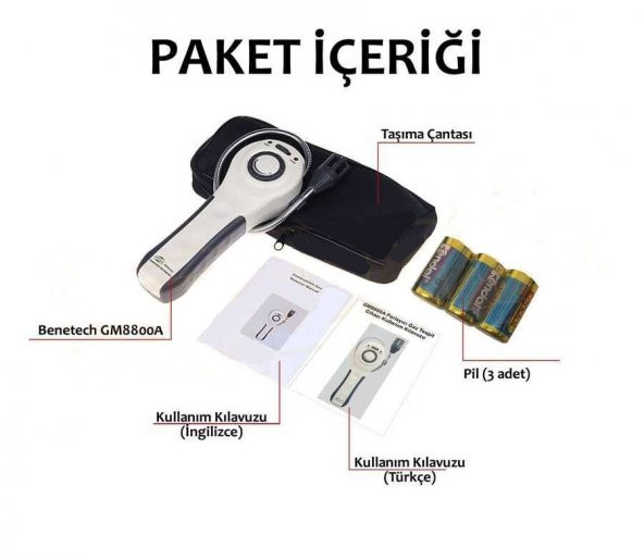 BENETECH GM8800A Gaz Kaçak Tespit Cihazı Dedektörü - Resim 6