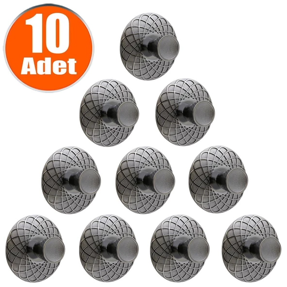 Dinar Çekmece Dolap Dolabı Kapak Kulpu Kulpları Kulbu Füme Metal Kulp (10 ADET) Mobilya Mutfak ürün görseli 1